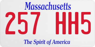 MA license plate 257HH5