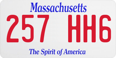 MA license plate 257HH6
