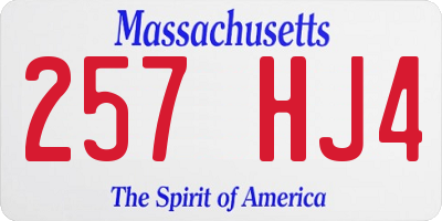 MA license plate 257HJ4