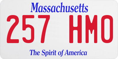 MA license plate 257HM0