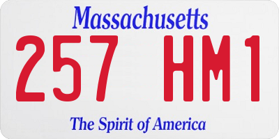 MA license plate 257HM1