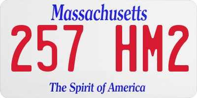 MA license plate 257HM2
