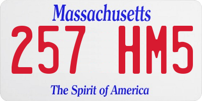 MA license plate 257HM5