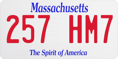 MA license plate 257HM7
