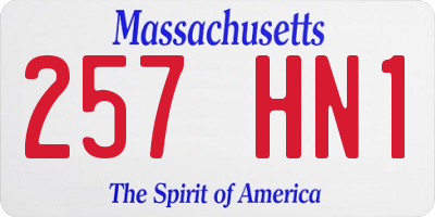 MA license plate 257HN1