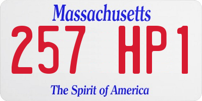 MA license plate 257HP1