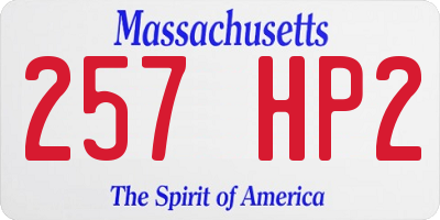 MA license plate 257HP2