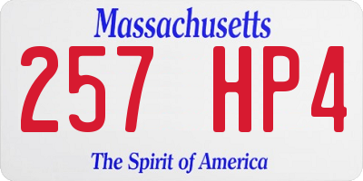 MA license plate 257HP4