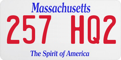 MA license plate 257HQ2