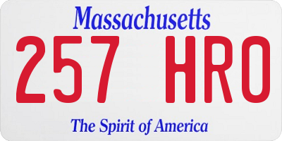 MA license plate 257HR0