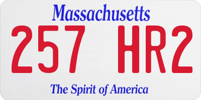 MA license plate 257HR2