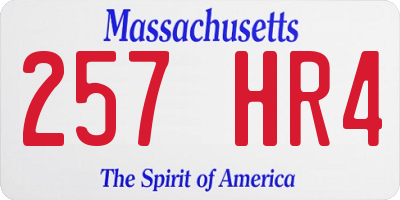 MA license plate 257HR4