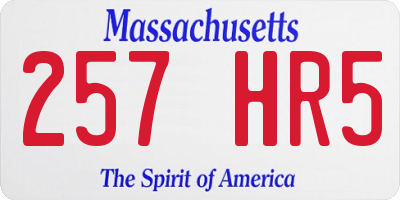 MA license plate 257HR5