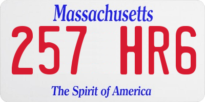 MA license plate 257HR6