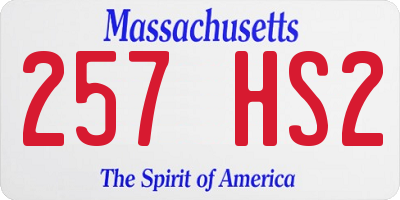 MA license plate 257HS2