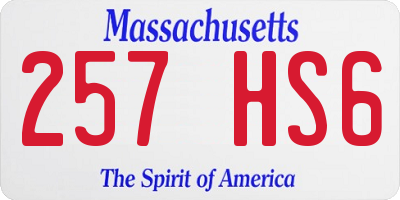 MA license plate 257HS6