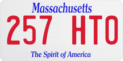 MA license plate 257HT0
