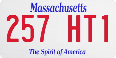 MA license plate 257HT1