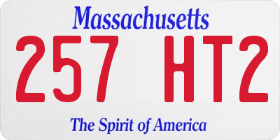 MA license plate 257HT2