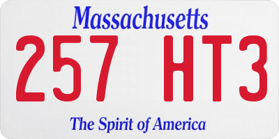 MA license plate 257HT3