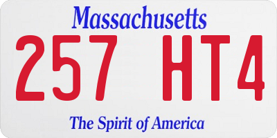 MA license plate 257HT4