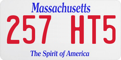 MA license plate 257HT5