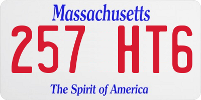MA license plate 257HT6