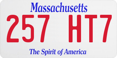 MA license plate 257HT7