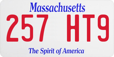 MA license plate 257HT9