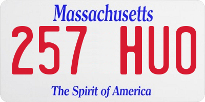MA license plate 257HU0