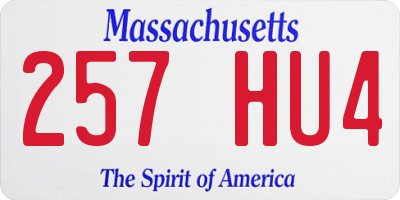 MA license plate 257HU4