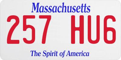 MA license plate 257HU6