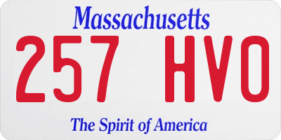 MA license plate 257HV0