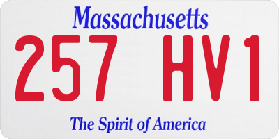 MA license plate 257HV1