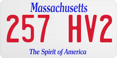 MA license plate 257HV2