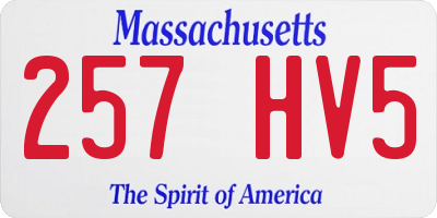 MA license plate 257HV5