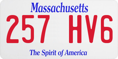 MA license plate 257HV6