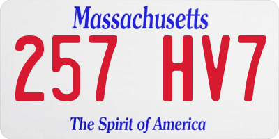 MA license plate 257HV7