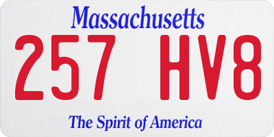 MA license plate 257HV8