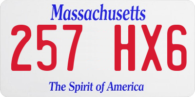 MA license plate 257HX6