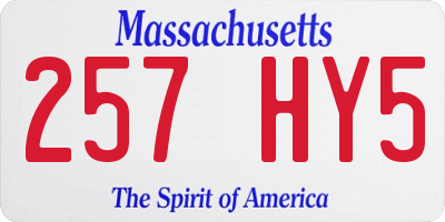MA license plate 257HY5