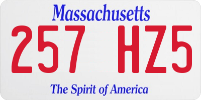 MA license plate 257HZ5