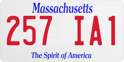 MA license plate 257IA1