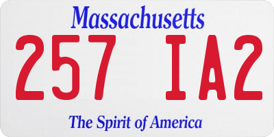 MA license plate 257IA2