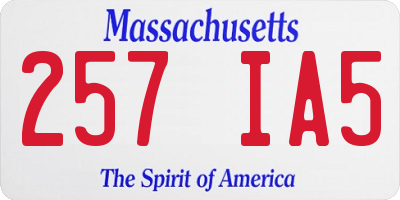 MA license plate 257IA5