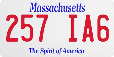 MA license plate 257IA6