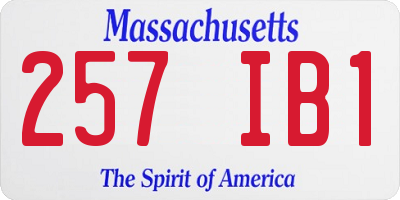 MA license plate 257IB1