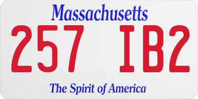 MA license plate 257IB2