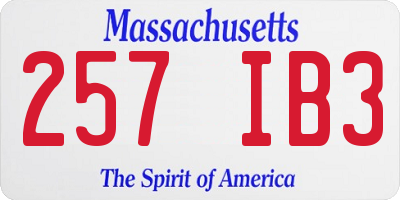 MA license plate 257IB3
