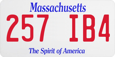 MA license plate 257IB4